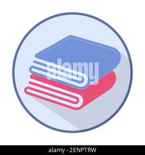 asciugamani piegati o asciugamani a forma di icona piatta per le applicazioni o sito web Illustrazione Vettoriale