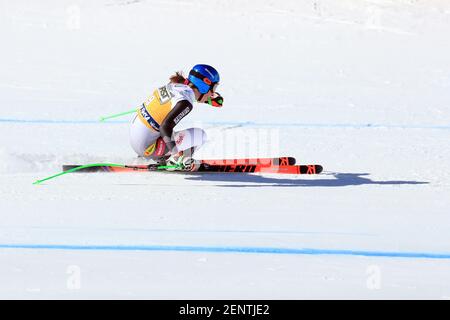 26 febbraio 2021; Campionati mondiali di sci alpino FIS 2021 Val di Fassa, Dolomiti, Trentino, Italia settentrionale. Evento da donna in discesa; Petra Vlhova (SVK) Foto Stock