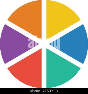 Icona grafico a torta simbolo vettoriale per report e analisi in un'illustrazione a colori piatto Illustrazione Vettoriale