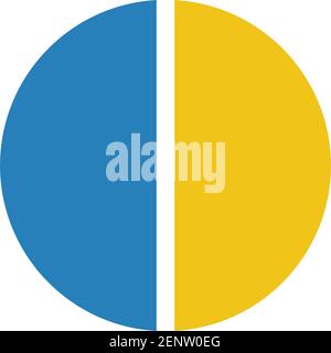 Icona grafico a torta simbolo vettoriale per dati e report in un'illustrazione a colori piatto Illustrazione Vettoriale