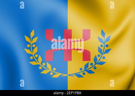 Flag Kabyle 3D. Illustrazione 3D. Foto Stock