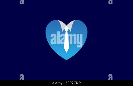 uomo business panno astratto con amore logo disegno vettore icona illustrazione grafica del simbolo Illustrazione Vettoriale