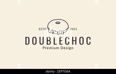 linee dessert ciambelle cioccolato logo disegno vettore icona simbolo grafico illustrazione Illustrazione Vettoriale