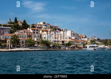 Il porto sull'isola greca di Skiathos. Foto Stock