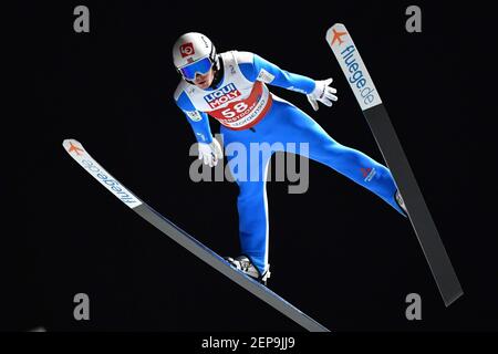 Marius LINDVIK (NOR), azione, salto. Sci salto uomini normale collina individuale, sci salto normale collina qualifica. FIS Nordic World Ski Championships 2021 a Oberstdorf dal 22 febbraio al 7 marzo 2021. | utilizzo in tutto il mondo Foto Stock