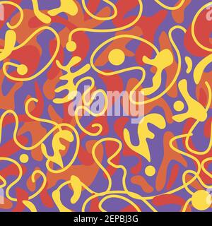 Forme grafiche astratte motivo senza giunture. Texture decorativa vettoriale con forme fantasy. Illustrazione Vettoriale