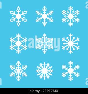 White Snowflake 9 Vector Set 1 Illustrazione Vettoriale