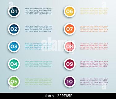 Vettore punti elenco numerati 2 Illustrazione Vettoriale