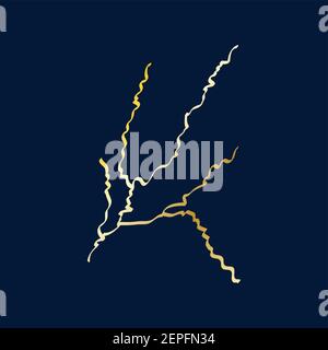 Modello di copertura in oro kintsugi. Lussuosa struttura in marmo dorato. Disegno di terra rotto e spaccato. Quadrato, fulmine, blu e bianco. Biglietto da visita, così Illustrazione Vettoriale
