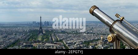 Lo skyline della città di giorno. Parigi, Francia. Tratto dal tour di Montparnasse Foto Stock