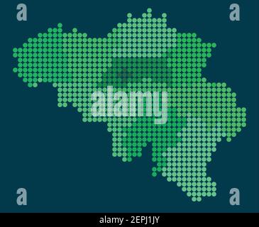 Cerchio vettoriale mappa rotonda delle regioni amministrative del Belgio aree colorate Illustrazione Vettoriale