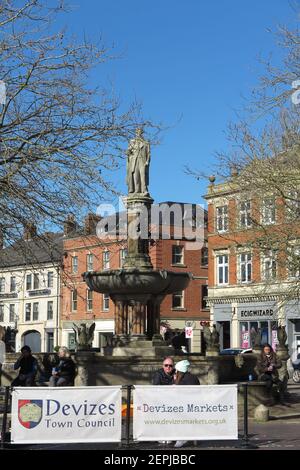 Statua di Thomas Sotheron Estcourt, Devizes, Wiltshire Foto Stock