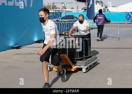 Riyadh, Arabia Saudita. 27 febbraio 2021. Illustrazione della batteria durante l'ePrix 2021 di Diriyah, 2° round del Campionato del mondo di Formula e 2020–21, sul circuito di Riyadh Street dal 25 al 27 febbraio, a Riyadh, Arabia Saudita - Foto Grégory Lenenmand / DPPI Credit: DPPI Media/Alamy Live News Foto Stock