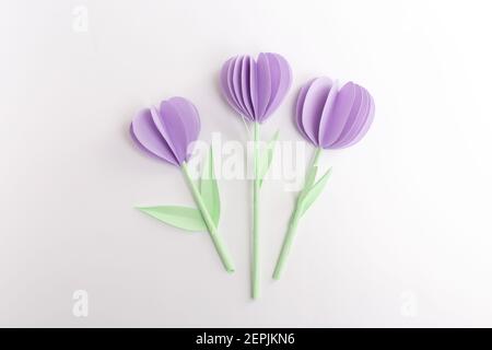 Fai da te artigianato primaverile per bambini, fiori di carta, attività per  bambini Foto stock - Alamy