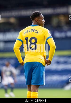 West Bromwich, West Midlands, Regno Unito. 27 febbraio 2021; The Hawthorns, West Bromwich, West Midlands, Inghilterra; Calcio della Premier League inglese, West Bromwich Albion contro Brighton e Hove Albion; Danny Welbeck di Brighton e Hove Albion Credit: Action Plus Sports Images/Alamy Live News Foto Stock