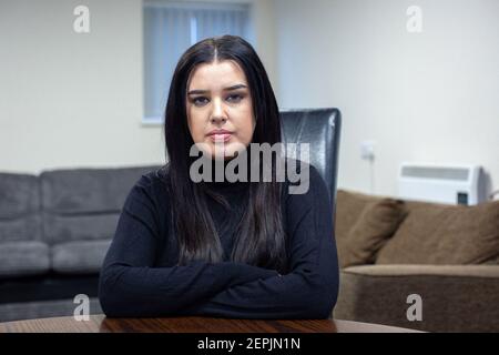 BELFAST, IRLANDA DEL NORD - Febbraio 23: Giornalista Patricia Devlin . Foto Stock