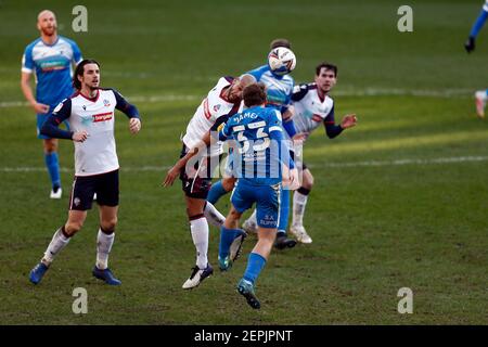 BOLTON, INGHILTERRA, 27 FEBBRAIO durante la partita Sky Bet League 2 tra Bolton Wanderers e Barrow al Reebok Stadium di Bolton sabato 27 febbraio 2021. (Credit: Chris Donnelly | MI News) Credit: MI News & Sport /Alamy Live News Foto Stock