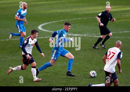 BOLTON, INGHILTERRA, 27 FEBBRAIO durante la partita Sky Bet League 2 tra Bolton Wanderers e Barrow al Reebok Stadium di Bolton sabato 27 febbraio 2021. (Credit: Chris Donnelly | MI News) Credit: MI News & Sport /Alamy Live News Foto Stock