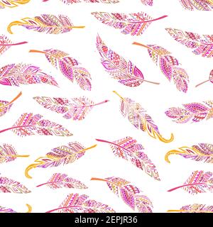 piume disegnate a mano 2 Illustrazione Vettoriale