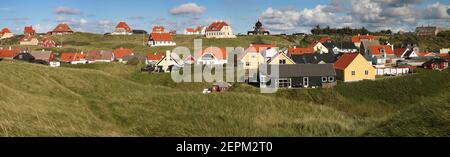 Lønstrup costruire in dune; Danmark; Lonstrup; Danimarca Foto Stock