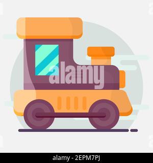 immagine vettoriale del treno giocattolo in stile piatto Illustrazione Vettoriale