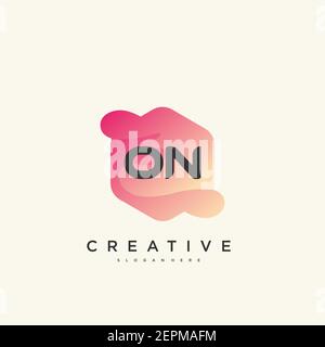 ON Initial Letter icona logo colorato modello di design elementi Vector Illustrazione Vettoriale