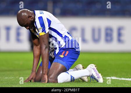 27 febbraio 2021; Stadio Dragao, Porto, Portogallo; Campionato Portoghese 2020/2021, FC Porto contro Sporting; Moussa Marega del FC Porto Foto Stock