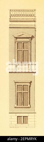 Incisione del XIX secolo raffigurante la facciata di una casa a Berlino, in Germania. Illustrazione pubblicata in vergleichende Architektonische Formenlehre da Carl SC Foto Stock