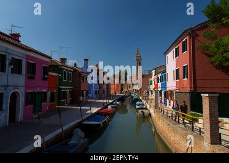 Burano fondamenta di Cavanella Foto Stock