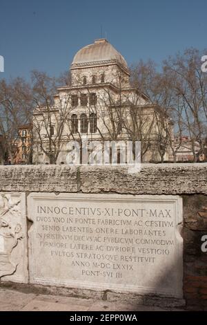 Grande Sinagoga di Roma Foto Stock