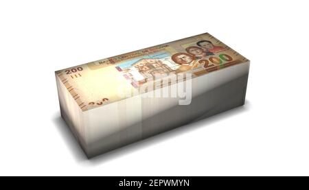 Illustrazione 3D di Bolivia 200 bollette sfondo stack Foto Stock