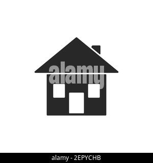 Icona della casa. Simbolo del contorno dell'edificio. Forma del bene immobile. Simbolo della silhouette di casa. Vettore isolato su bianco Illustrazione Vettoriale