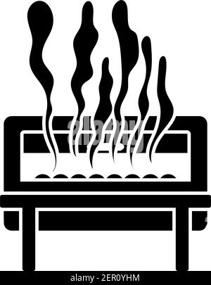 Icona del piatto di sfregamento. Design stencil nero. Illustrazione vettoriale. Illustrazione Vettoriale