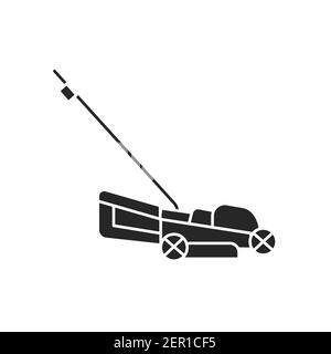 Icona della linea di colore del tosaerba elettrico. Pittogramma per pagina web, app mobile, promo. Elemento di progettazione GUI UI UX. Tratto modificabile. Illustrazione Vettoriale