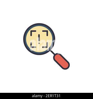 Icona di identificazione del rischio, colore, linea, segno vettoriale del contorno, pittogramma di stile lineare isolato su bianco. Simbolo, illustrazione del logo Illustrazione Vettoriale