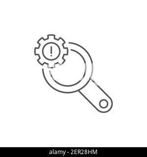 Icona di identificazione del rischio, colore, linea, segno vettoriale del contorno, pittogramma di stile lineare isolato su bianco. Simbolo, illustrazione del logo Illustrazione Vettoriale