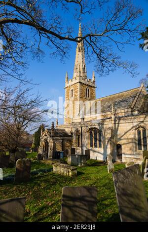 La Chiesa di San Nicola di Myra, Barkston villaggio, Grantham, Lincolnshire, Inghilterra Foto Stock