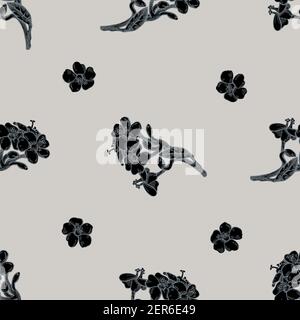 Motivo senza cuciture con mungitura stilizzata disegnata a mano Illustrazione Vettoriale