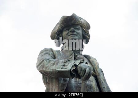 Statue di Carlo Goldoni, commedia scrittore, Città di Venezia, Italia, Europa Foto Stock