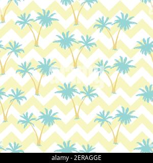 Modello vettoriale senza cuciture con palme silhouette nere isolate palme tropicali. Illustrazione Vettoriale