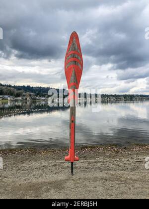 Il Lake Sammamish state Park è un parco situato all'estremità meridionale del lago Sammamish, nella contea di King, Washington, Stati Uniti. Il parco è amministrato dalla WAS Foto Stock