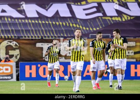 ARNHEM, PAESI BASSI - FEBBRAIO 27: Oussama Tannane di Vitesse durante la partita olandese di Eredivisie tra Vitesse e VVV a Gelredome il 27 febbraio 2 Foto Stock