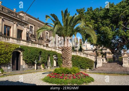 Giardino Villa Cerami a Catania, Sicilia, Italia. Foto Stock