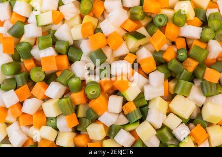 Macedonia insalata, macedoine de legumes, insalata mista di verdure, cucina francese Foto Stock