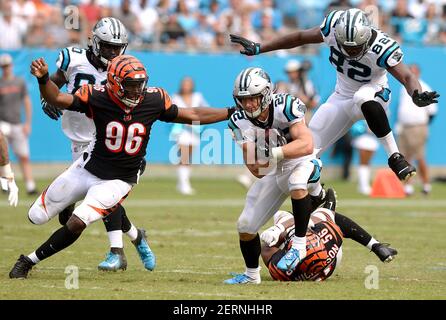 Cincinnati Bengals defensive end Jeff Gunter (93) points to the stands  before an NFL football game against the Pittsburgh Steelers, Sunday, Sept.  11, 2022, in Cincinnati. (AP Photo/Emilee Chinn Stock Photo - Alamy