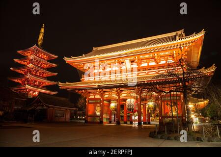 Tokyo, Giappone - 04 Gennaio 2018 : Tempio Senso-Ji Ad Asakusa, Tokyo, Giappone. Foto Stock