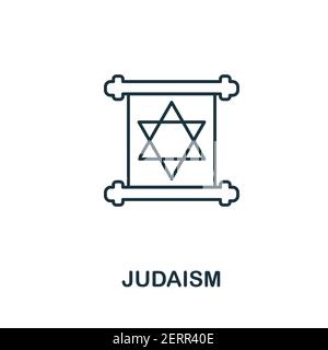 Icona del giudaismo. Elemento semplice dalla raccolta di religione. Icona Creative Judaism per web design, modelli, infografiche e altro ancora Illustrazione Vettoriale