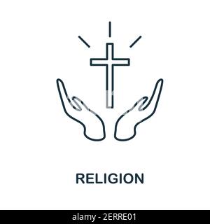 Icona religione. Icona monocromatica Simple Religion per modelli, web design e infografiche Illustrazione Vettoriale