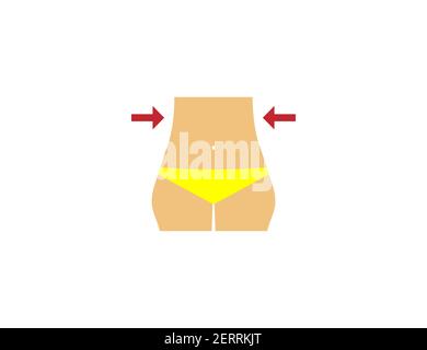 Vita, icona perdita di peso. Illustrazione vettoriale, piatta. Illustrazione Vettoriale