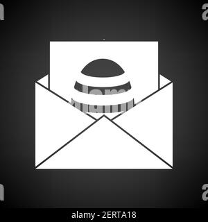 Avvolge con l'icona dell'uovo di Pasqua. Bianco su sfondo nero. Illustrazione vettoriale. Illustrazione Vettoriale